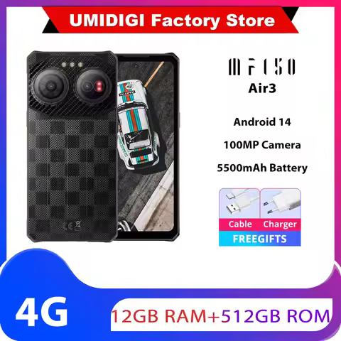 IIIF150 Air3 12GB+512GB Rugged Phone Night Vision 6.6'' Android 14 Helio G96 100MP Rear Camera 5500m