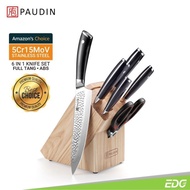 Pisau Dapur Paudin HT1 6-in-1 Block Kitchen Knife Set Stainless Steel