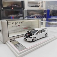 Model1 1/64 White Civic FD2 Type R Sports Model Metal Diecast Car