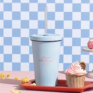 冰淇淋系列 二代陶瓷易潔層吸管杯550ml - 藍莓糖霜