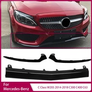 Front Bumper Spoiler for Mercedes-Benz C Class W205 2014-2018 C300 C400 C63 Diffuser Protection Gua
