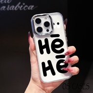 iPhone Case Large Metal Frame HEHE Fashion Letter Pattern 17/17 Pro/17 Pro Max/16/15/14/13/12/11/X/X