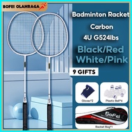 Badminton Racket Carbon 6U G5 24LBS Badminton Set Design Durable for Adult Fitness
