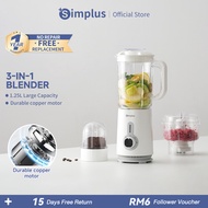 Simplus Multi-functional Blender | 1.25L Capacity | 380W Copper Motor | 3 Cups With 3 Blade Types | 