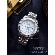 BALMER | 8141G SS-1 Automatic Sapphire Men with White Dial Stainless Steel Matte Bezel Watch Officia