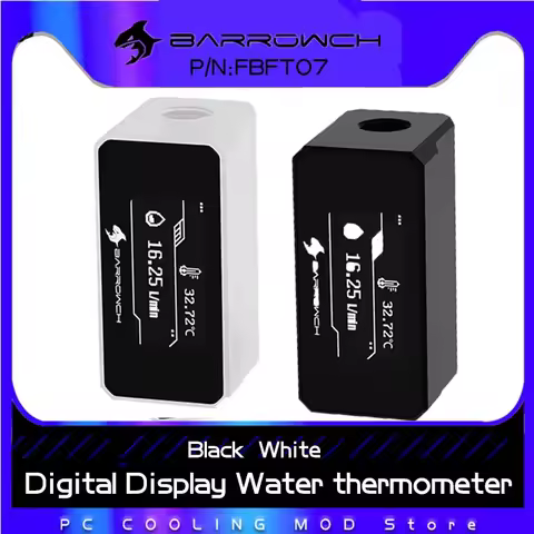 Freezemod PC Watercooler Monitor OLED Temperature+Flow 2 In 1 water Cooling Building Flowmeter Therm