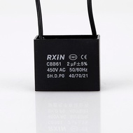 2PCS RXIN CBB61 2UF Motor starting Capacitor 2UF 450VAC Fan Capacitor