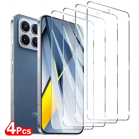 1/4pcs Tempered Glass For Xiaomi Poco M7 Pro M6 Pro M5 C65 C85 C61 F5 F4 C71 C75 X5 Pro X3 NFC Pro M