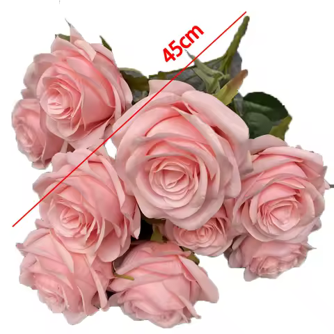 9 heads and 1 bouquet of roses, artificial flower bouquet, party, wedding scene, display room, home 
