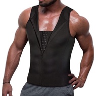 Men Corset Tummy Shaper Neoprene Tummy Control Body Shaper Hook Zipper Sweat Shirt