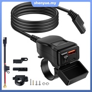 Motorcycle USB Charger Waterproof SAE to USB Motorcycle Charger Double USB Type C PD and Quick Charg