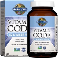 Garden of Life Multivitamin 120 Capsules for Men, Vitamin Code 50 & Wiser Men's Raw Whole Food Vitam