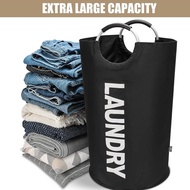 GEESO 90L Foldable Laundry Basket Waterproof Large Hamper Bag with Handles Single Layer Oxford