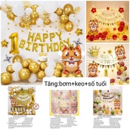 (GIVE AGE BALLOONS) Balloon Set for Baby Shower Birthday Decoration for Cat Age Children, birthday d