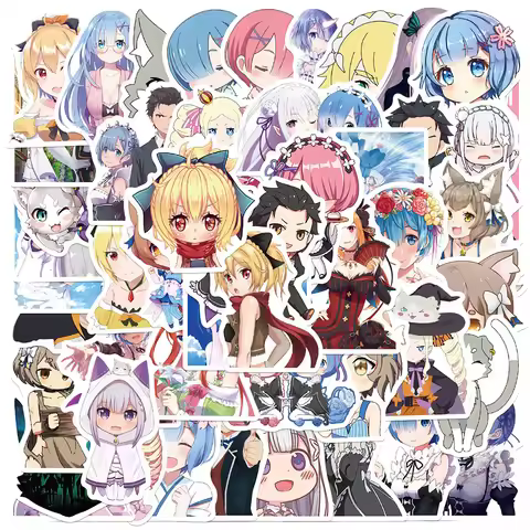 10/30/50pcs Re Zero Anime Stickers Subaru Emilia Cartoon Sticker Waterproof Scrapbooking Skateboard