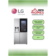 LG 674L Side-By-Side Fridge With IntsaView and Door In Door™ (Noble Steel) GC-X257CSES
