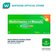 BEROCCA Orange Vitamin B Complex + Ascorbic Acid + Calcium + Magnesium + Zinc 30 Effervescent Tablet