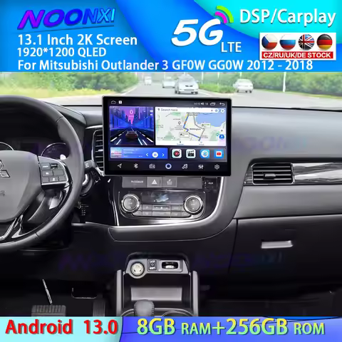 For Mitsubishi Outlander 3 GF0W GG0W 2012 - 2018 QLED 2K Screen Android 13 Car Radio Multimedia Play