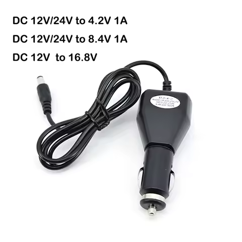 DC 12V 24V to 4.2V 8.4V 16.8v 1A volt Car Cigarette Lighter power Charger connector Cable 1000mA for
