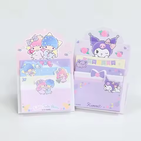 Sanrio Cartoon Hello Kitty Cinnamoroll Convenience Sticky Note Cute Kuromi Student Message Notebook 