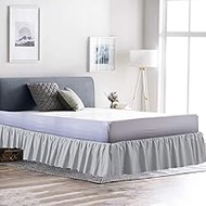 Upluxius Dust Ruffle for Full Size Bed - 54 x 75 Inches Egyptian Cotton 400 TC 9'' Drop Length Bedsk