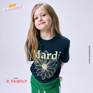 Mardi Mercredi เสื้อยืดเด็ก ของแท้💯 Flower Kids Tshirt Navy-Lemon
