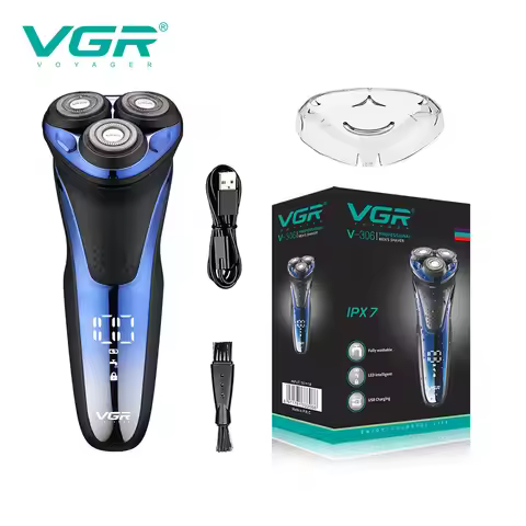 VGR Electric Shaver Professional Razor Waterproof Beard Trimmer Rotary 3D Floating Shaving Rechargea