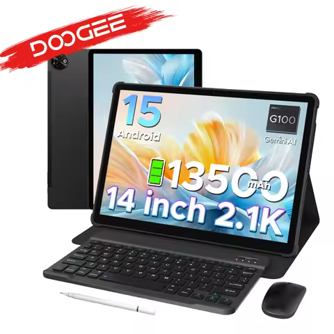 DOOGEE 2 in 1 Tablet PC Tab E3 Max Gmini AI 14" 2.1K Display 13500mAh Battery Android 15 32GB (8+24)