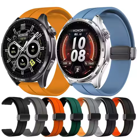 20mm 22mm Magnetic Silicone Band For Honor Watch 6Plus Sport Wrist Strap For Honor Watch 5 Ultra/ES/