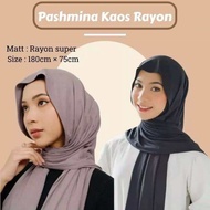 PASHMINA KAOS RAYON SUPER// HIJAB PASMINA TURKI SHAWL UKURAN 180X75CM