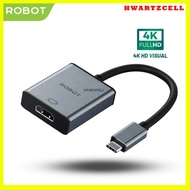 [HWARTZ] ROBOT USB Adapter Hub HT200/HT300 Type C To HDMI/VGA 1 Year Guarantee - HT200