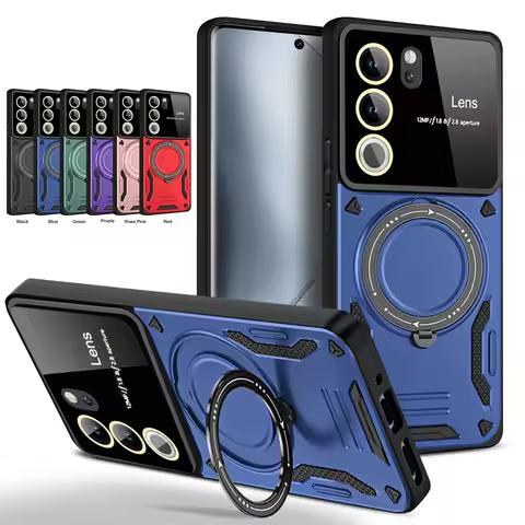 Shockproof Armor Case for VIVO V25E V29 V27E S27 S17 S16 Y36 Y16 Y22S Pro 4G 5G Magnetic Ring Stand 