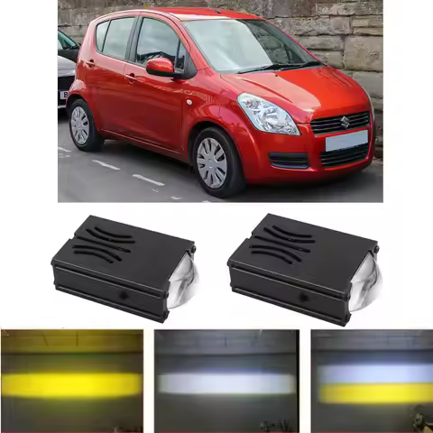 Grille Mount, White/Yellow Dual Color Modules 1.5" LED Fog Lights For Suzuki Kizashi Splash Liana eV