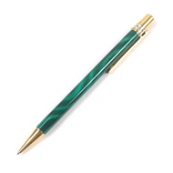 成色極佳 □CartierPanthère Malachite 雙 C 大理石紋旋轉原子筆 綠色金色 法國製造 男士