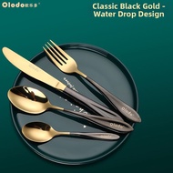 Olodo | Luxurious Cutlery Set for Home Steak Knife Fork Spoon Plate European Style with Storage Box
