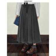Julu Studio "Bookstore Adventure" Slightly Oversized Girls Preppy Woolen Blazer Skirt Plus Size Suit