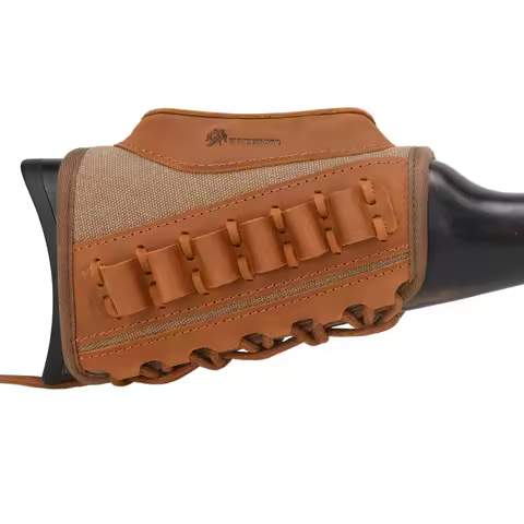 WAYNE‘S DOG Non Slip Cheek Riser Pad, Canvas Leather Rifle Buttstock Shell Holder for .308 30-30 45-