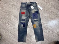 FDMTL PATCHWORK BORO  BANDANA REGULAR FIT WASHED DENIM W32 L30