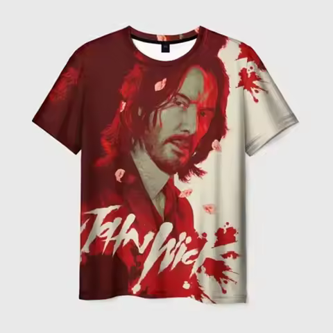 Men Motorcycle Tshirt New Classic Movie John Wick Men T-shirts 3D Print Men short sleeve Men Tee shi