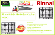 Rinnai RB-64SSV 4 Burner Built-In Stainless Steel Top Plate Kitchen Hob / FREE EXPRESS DELIVERY