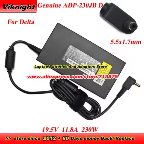 Genuine Delta ADP-230JB D 19.5V 11.8A 230.1W Adapter for Acer Predator Triton 500 PT515-52-762E Nitr