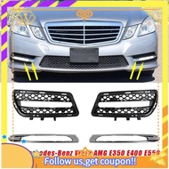 【W】Front Bumper Fog Light Grille Cover Chrome Trim Molding Kits Accessories for Mercedes-Benz W212 AMG 2010-2013 2128851753 2128852174