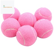 6Pcs Pack Pink Tennis Balls Wear-Resistant Elastic Training Balls 66mm Ladies Beginners Practice Ten