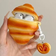 3D Croissant Case For Airpod Pro Airpod 4 Airpod 1/2 Airpod 3 Earbuds Charging Box Protective Earpho