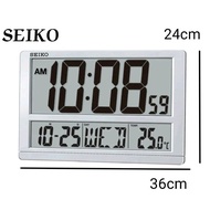 Seiko Digital Large LCD Desktop/ Wallmount Rectangular Clock QHL080S