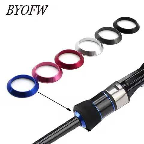 BYOFW 1 PC Fishing Rod Building Round Protective Ring Aluminum Decorative Trim For DIY Pole Winding 