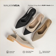 WALKINVEIA - Pointed Sling-Back RUBY 2cm Heels Pointed Shoes Women Low Heels