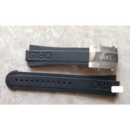 BRETA 26mm x 12mm Rubber Strap Watchband for  Oris Aqui 733  7653 Motorsport Diving Watch Band Conve
