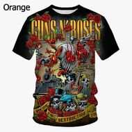 Men's Cool Printed Street Clothing New Guns N 'Roses 3D Art Printed T-shirt