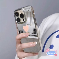 Simple Pink Love Mirror Phone Case For OPPO A6 A5 Pro A3 Pro A3X A3 A2X Reno 12 Pro 12F A2 Pro India